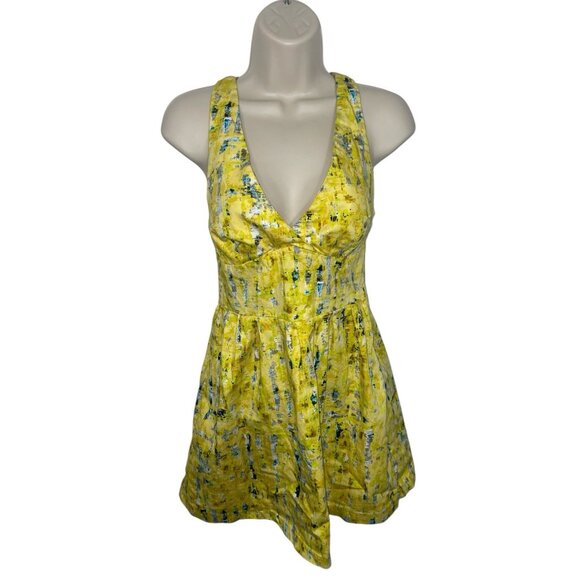 JACK Women's Size 4 Yellow Summer Mini Dress With Side Pockets - Picture 1 of 14